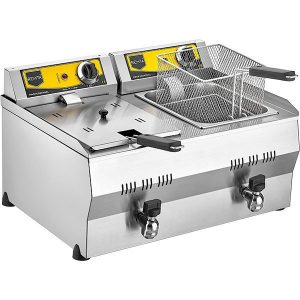 8+8 lt Yağ Tahliye Musluklu Elektrikli Fritöz